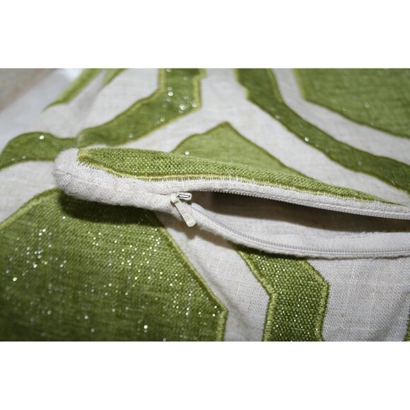 Z Gallerie 2 Pandora Jade Geometric Euro Sham Pillow Covers 24x24 Modern Glam - Picture 7 of 8